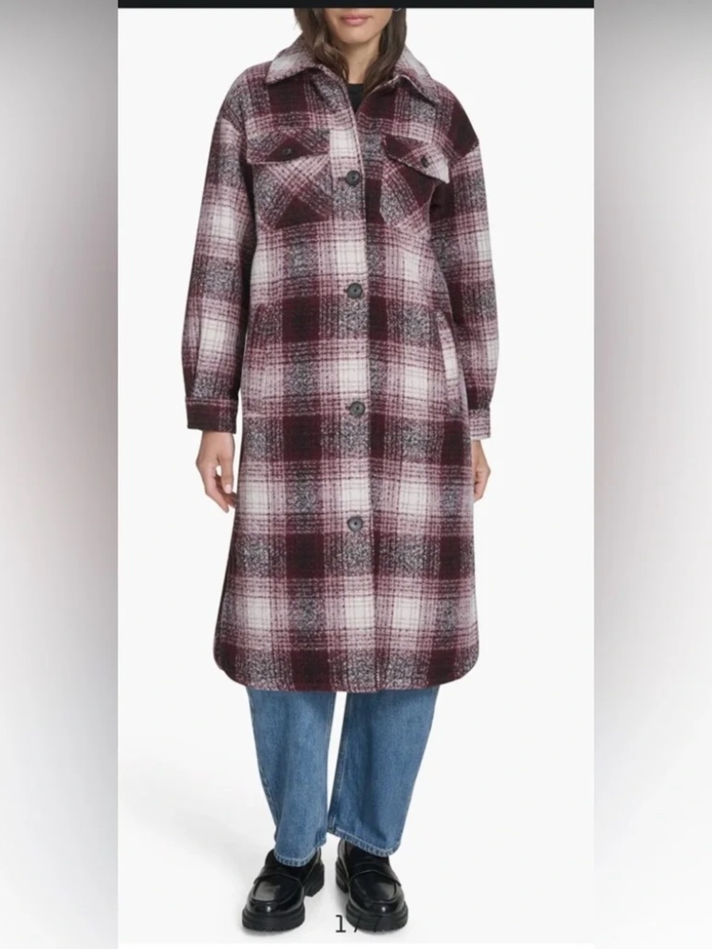 NWT Levi's Women's Longline Plaid Wool Blend Shirt Jacket XS